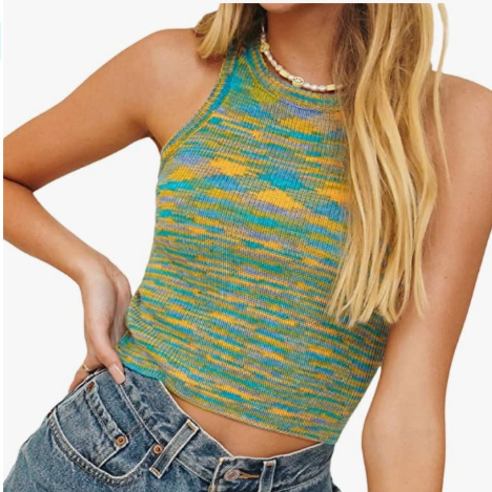 Knit tie dye tank